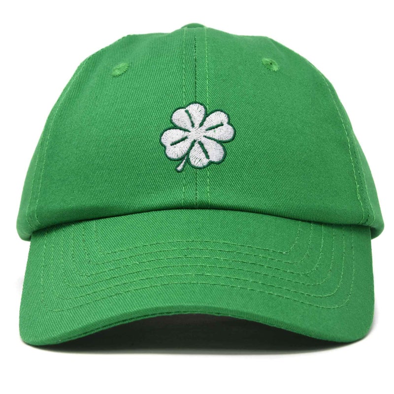 DALIX Four Leaf Clover Hat Baseball Cap St. Patrick's Day Cotton Caps Kelly Green - Image 1